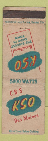 Matchbook Cover - CBS KSO Radio Des Moines IA WORN