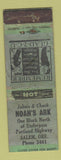 Matchbook Cover - Noah's Ark Salem OR WORN