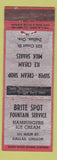Matchbook Cover - Brite Spot Fountain Dallas OR ADVANCE WORN