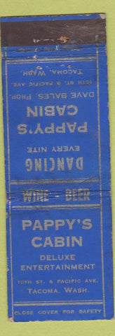 Matchbook Cover - Pappy's Cabin Tacoma WA WEAR