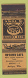 Matchbook Cover - Uptown Cafe Antigo WI low phone #