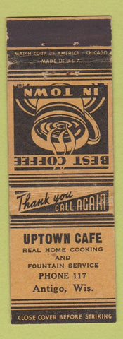 Matchbook Cover - Uptown Cafe Antigo WI low phone #
