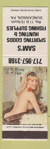 Matchbook Cover - Sam's Sporting Goods Duncannon PA pinup