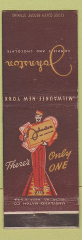 Matchbook Cover - Johnston Candy Chocolate Milwaukee New York City