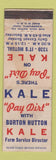 Matchbook Cover - Burton Hutton KALE Farm Service Director 1330 Radio WORN