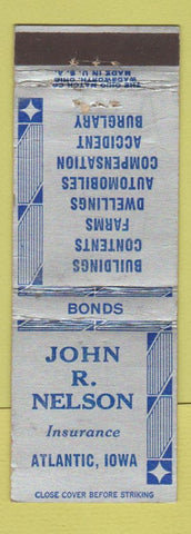 Matchbook Cover - John R Nelson Insurance Atlantic IA
