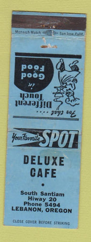 Matchbook Cover - Deluxe Cafe Lebanon OR WEAR