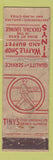 Matchbook Cover - Tiny's Waffle Shop San Francisco Oakland CA CROWN POOR