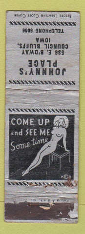 Matchbook Cover - Johnny's Place Council Bluffs IA girlie POOR