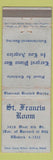 Matchbook Cover - St Francis Room Los Angeles CA WEAR