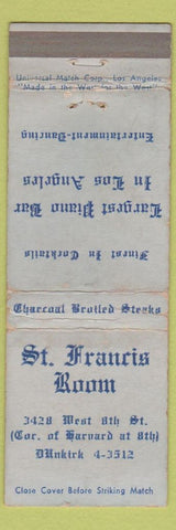 Matchbook Cover - St Francis Room Los Angeles CA WEAR