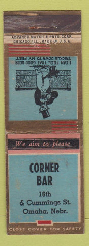 Matchbook Cover - Corner Bar Omaha NE ADVANCE WEAR
