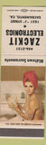 Matchbook Cover - Zackit Electronics Sacramento CA pinup WEAR