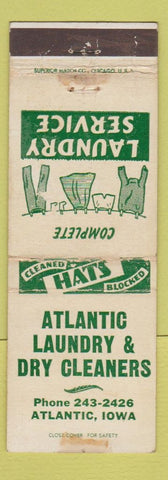Matchbook Cover - Atlantic Laundry Dry Cleaning Atlantic IA WEAR