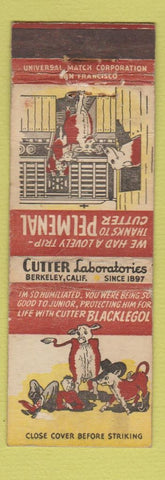 Matchbook Cover - Cutter Labs Berkeley CA cattle WORN