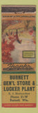 Matchbook Cover - Burnett General Store Locker WI WORN