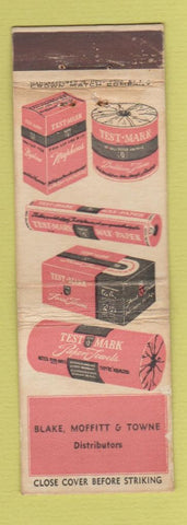 Matchbook Cover - Test Mark Toilet Paper Naplins Blake Moffit Towne CROWN WEAR
