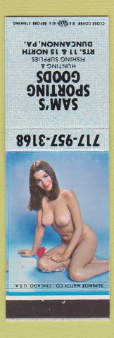 Matchbook Cover - Sam's Sporting Goods Duncannon PA pinup