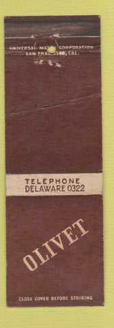 Matchbook Cover - Olivet Memorial Park Colma CA