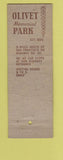 Matchbook Cover - Olivet Memorial Park Colma CA