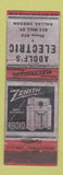 Matchbook Cover - Adolph's Electric Dallas OR low phone Zenith Radio WORN