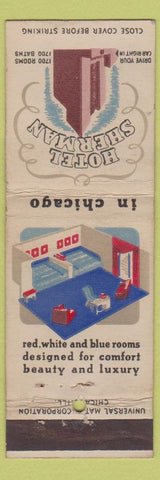 Matchbook Cover - Hotel Sherman Chicago IL