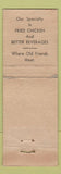 Matchbook Cover - Eagle Cafe Portland OR WEAR