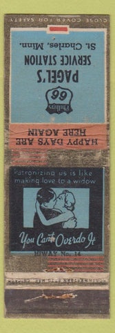 Matchbook Cover - Pagel's Phillips 66 oil gas ST Charles MN WORN