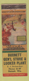 Matchbook Cover - Burnett General Store Locker WI WORN