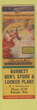 Matchbook Cover - Burnett General Store Locker WI WEAR