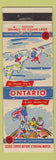 Matchbook Cover - Onatrio Tourism Toronto ON