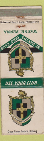 Matchbook Cover - St Davids Golf Club Wayne PA WEAR