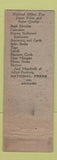 Matchbook Cover - Sam E Hughes National Press Matchbooks Pittsburgh PA