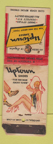 Matchbook Cover - Uptown Shoes Men's girlie #2431 POOR STRIKER