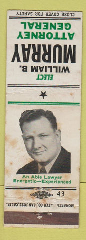 Matchbook Cover - William B Murray Attorney General OR? STAINED
