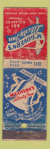 Matchbook Cover McGovern's Liberty Inn Chicago IL feature nude girlie  #657 WORN