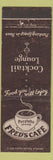 Matchbook Cover - Fred's Cafe Pocatello ID