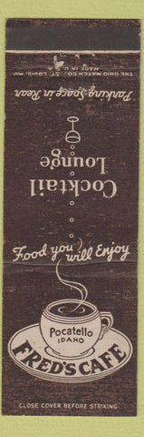 Matchbook Cover - Fred's Cafe Pocatello ID