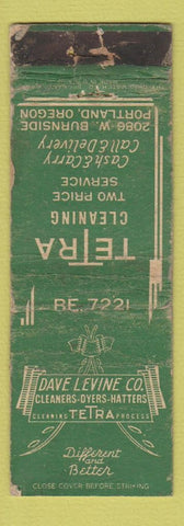 Matchbook Cover - Dave Levine Cleaners Portland OR POOR