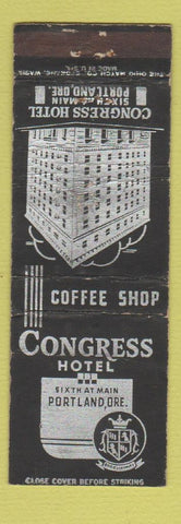 Matchbook Cover - Congress Hotel Portland OR