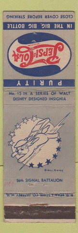 Matchbook Cover - Pepsi Cola WWII Disney 56th Signal Battalion