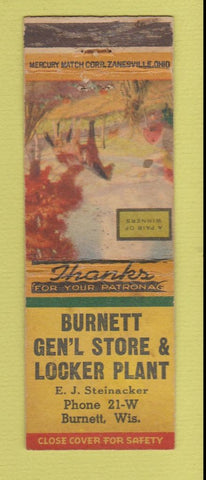 Matchbook Cover - Burnett General Store Locker WI WORN