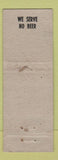 Matchbook Cover - Burt's Cafe Amity OR low phone WORN