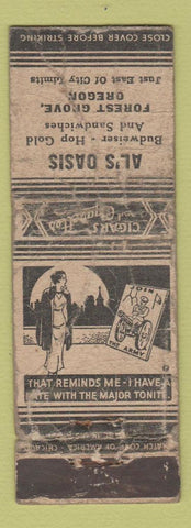 Matchbook Cover - Al's Oasis Forest Grove OR girlie POOR