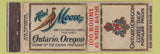 Matchbook Cover - Hotel Moor Ontario OR Pheasant WEAR