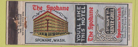 Matchbook Cover - The Spokane Hotel WA