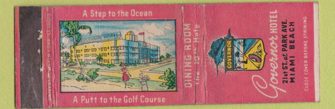 Matchbook Cover - Governor Hotel Miami Beach FL WEAR