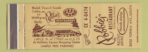 Matchbook Cover - Robbie's Restaurant Topeka KS