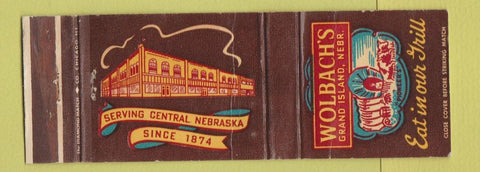 Matchbook Cover - Wolbach's Grand Islane NE S&H Green Stamps