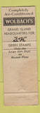 Matchbook Cover - Wolbach's Grand Islane NE S&H Green Stamps